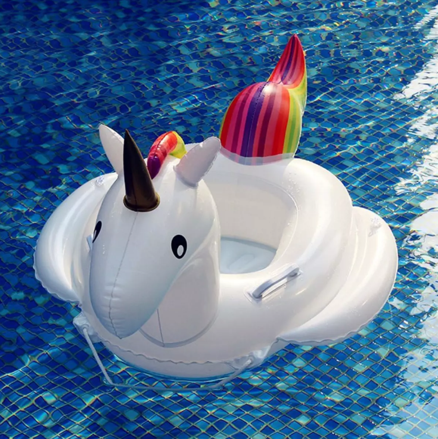 Colac Unicorn Gonflabil cu Mânere Laterale – Design Colorat, Stabil și Sigur în Apă [3]