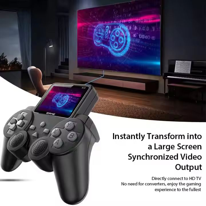 Consola de Jocuri Portabila - Retro Video Gaming Player cu 520 Jocuri Clasice, Conectare la Televizor, Ecran LCD Color, Baterie de Lunga Durata, Reincarcabila USB, New World S10 cu Chip de Jocuri Prof [3]