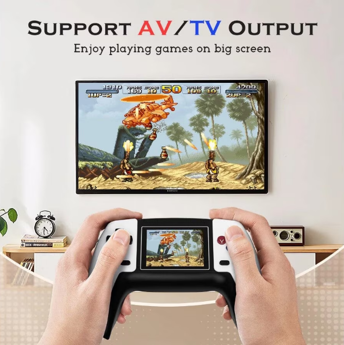 Consolă Retro Portabilă cu 520 Jocuri, Conectare TV prin Cablu AV, Ecran 7.5 cm, Baterie Li-Ion Reîncărcabilă, 1020 mAh [7]