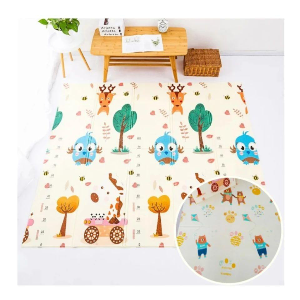 Covor de Joaca, din Spuma, Toamna si Animale, cu 2 Fete, 180×200 cm [3]