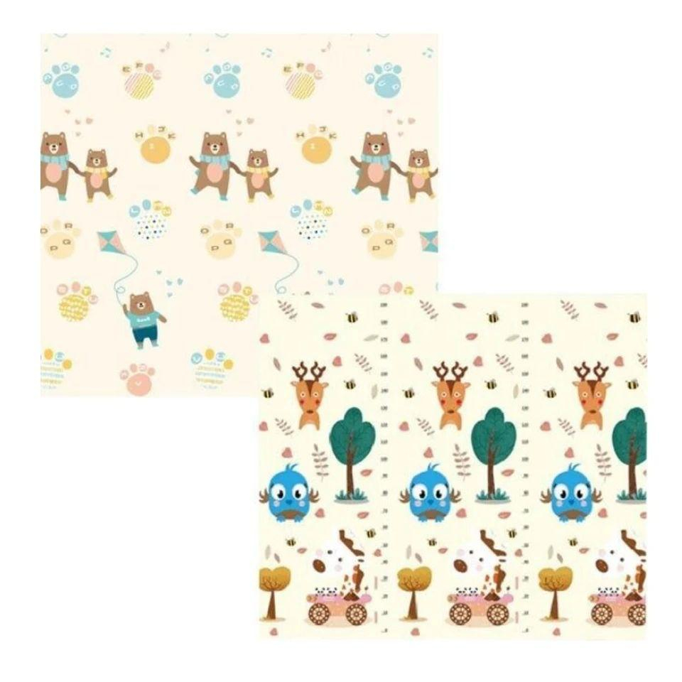 Covor de Joaca, din Spuma, Toamna si Animale, cu 2 Fete, 180×200 cm [2]