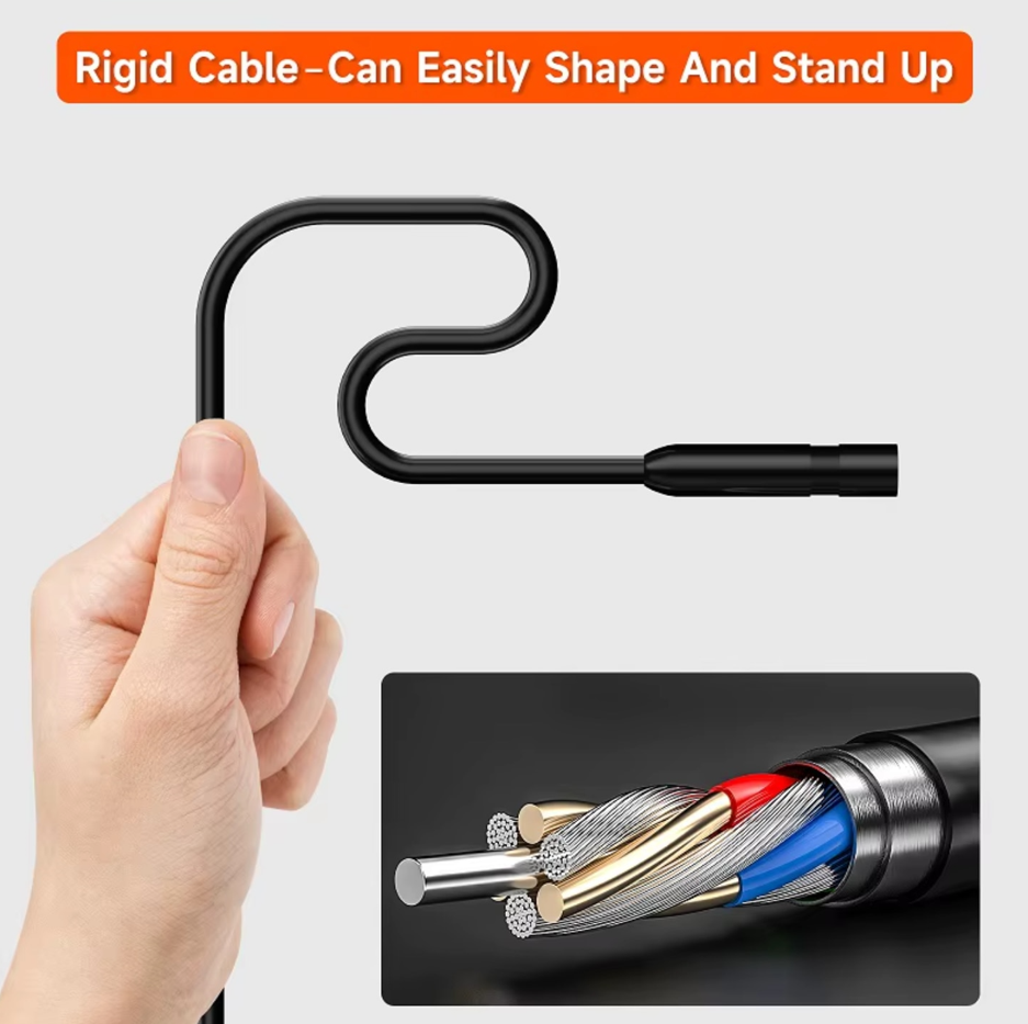 Camera Endoscop Industrial cu Ecran LCD 11 cm, Camera HD 1080P, Cablu 10m, Rezistent la Apa, Lumina LED Reglabila, Zoom, Rotire, Baterie 2600mAh [7]