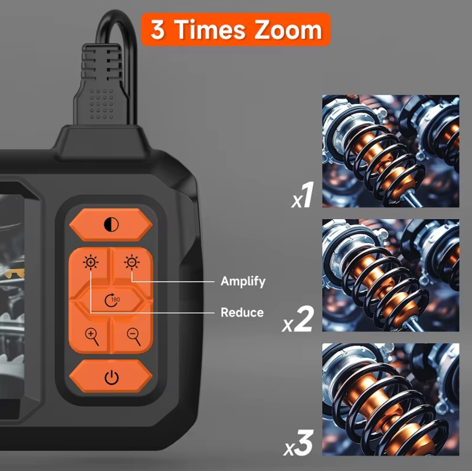 Camera Endoscop Industrial cu Ecran LCD 11 cm, Camera HD 1080P, Cablu 10m, Rezistent la Apa, Lumina LED Reglabila, Zoom, Rotire, Baterie 2600mAh [5]