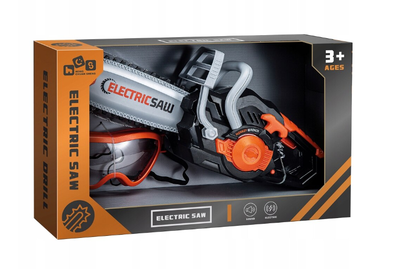 Fierastrau de Jucarie Electric cu Ochelari Protectie, Sunete si Efecte Realiste, 3+ ani [2]