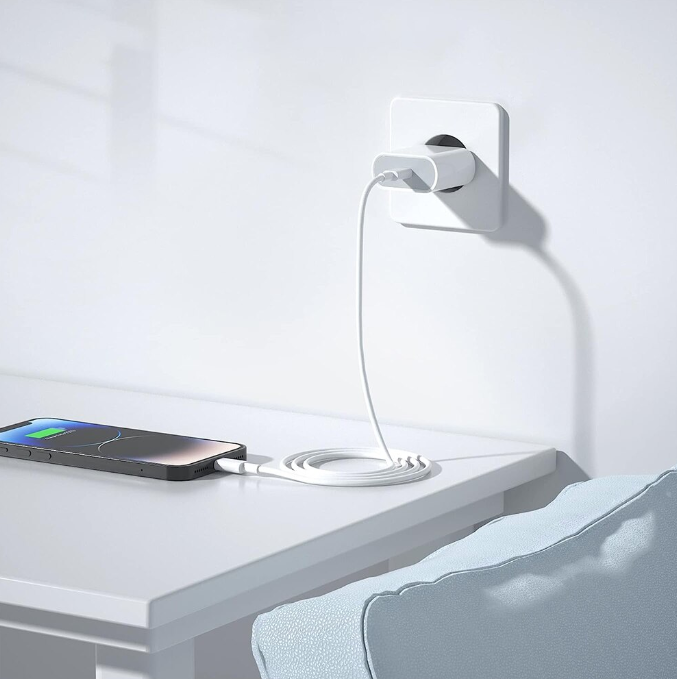 Incarcator Iphone USB-C 35W Fast Charging cu Cablu USB-C Textil, Power Adapter Rapid pentru iPhone 15/16/17 si Android [5]
