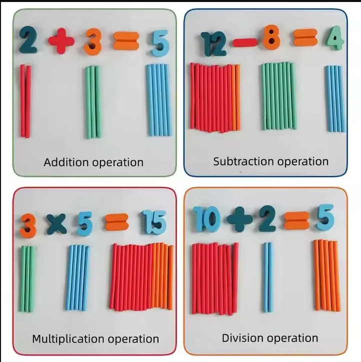 Joc 2 in 1, din Lemn, Invatare Matematica si Tangram, din Lemn [2]