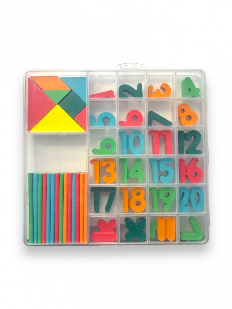 Joc 2 in 1, din Lemn, Invatare Matematica si Tangram, din Lemn [4]