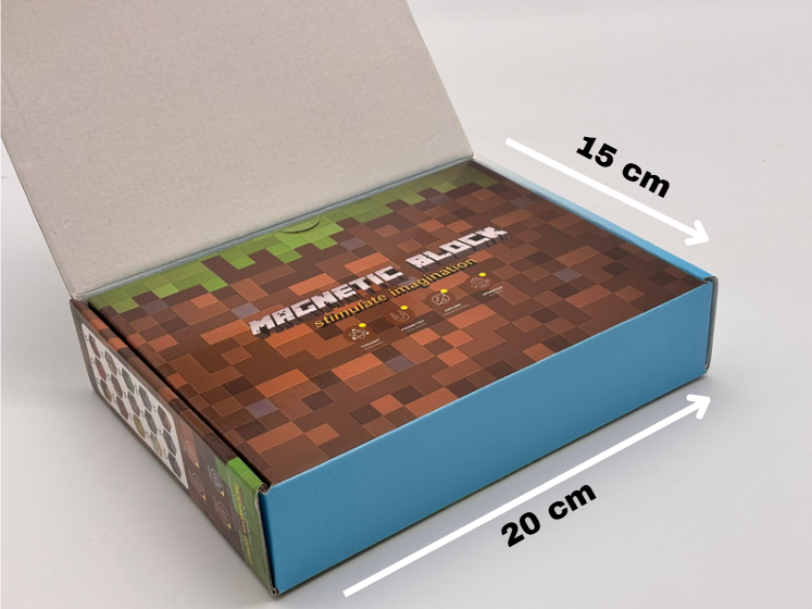 Set Cuburi Magnetice – 98 Piese, Dimensiune Cutie 20x15 cm, Cub 2x2 cm [13]