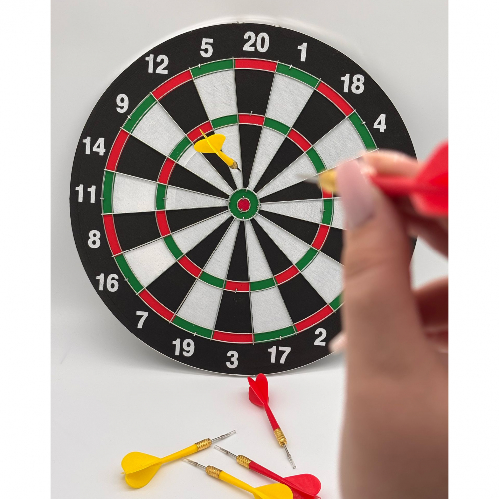 Joc Darts cu 2 Fete, Fata-Verso si 6 Sageti cu Ac cu Protectie Detasabila [10]