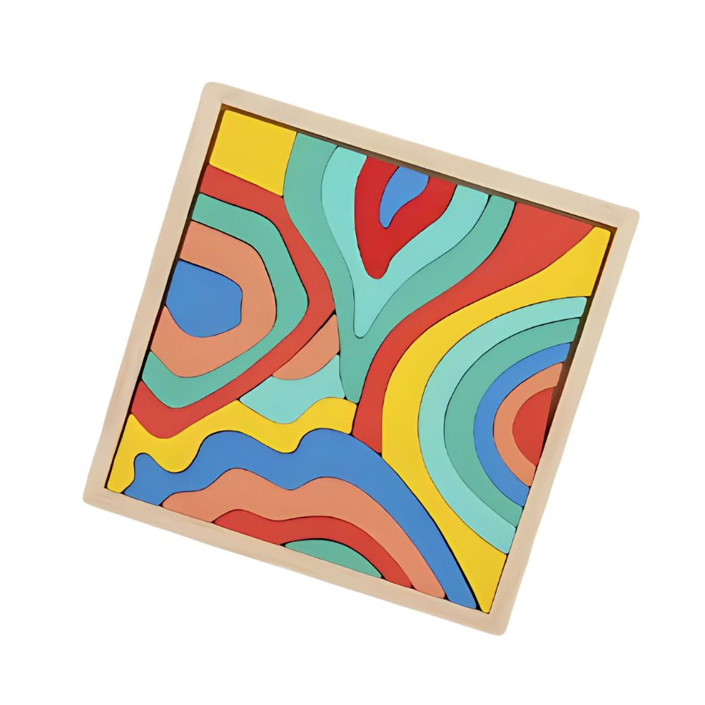 Joc Montessori Educativ cu Forme Abstracte, Multicolor, 19 x 19 cm, 24 Piese [1]