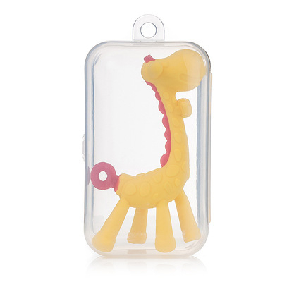 Jucărie de Dentiție Girafă Elastică, 13 cm, Moale și Sigură pentru Bebeluși, cu Cutie de Depozitare Inclusa [8]