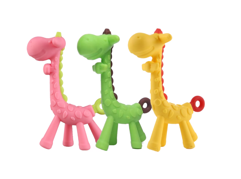 Jucărie de Dentiție Girafă Elastică, 13 cm, Moale și Sigură pentru Bebeluși, cu Cutie de Depozitare Inclusa [7]