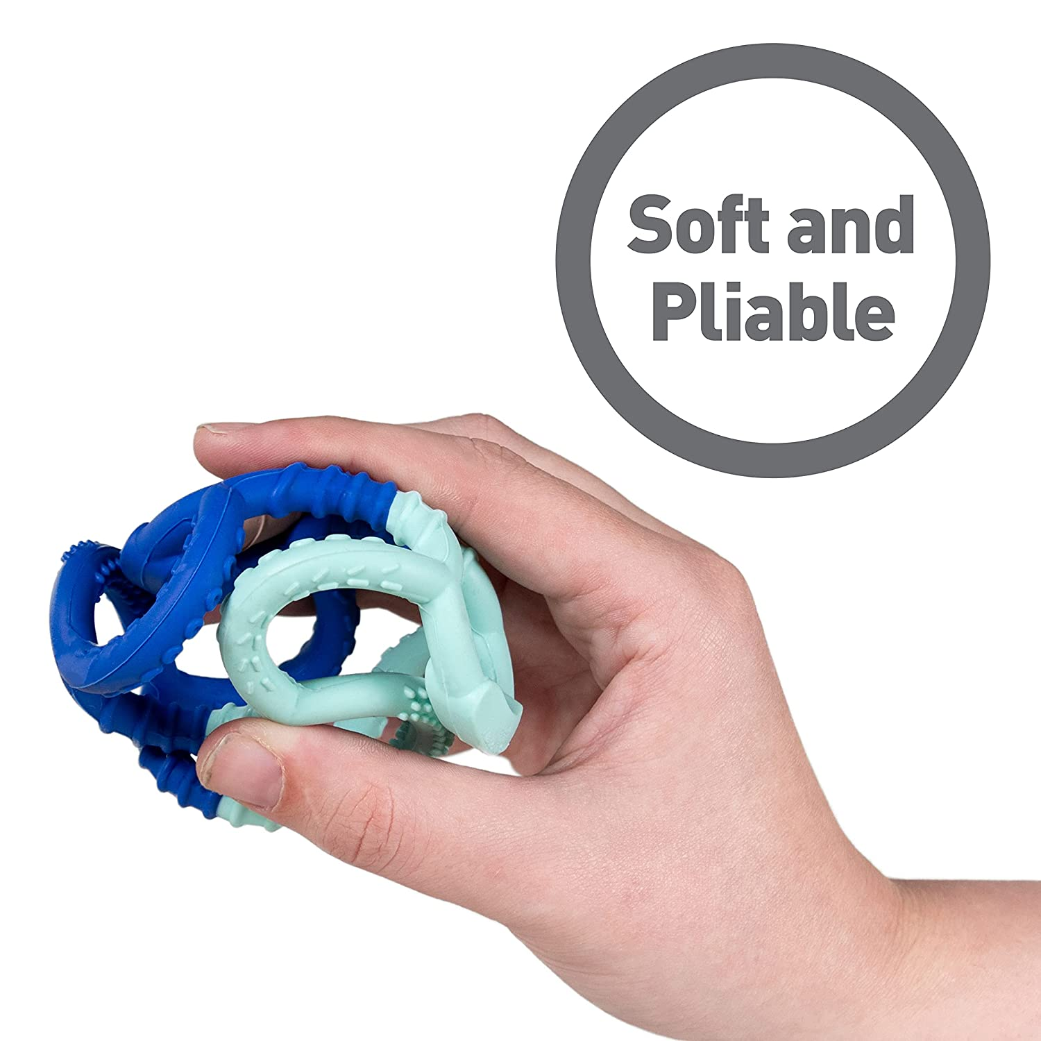 Jucărie Dentitie Bebe, 9 cm, 3 Piese Detasabile, Sigură și Moale pentru Gingii Sensibile [2]