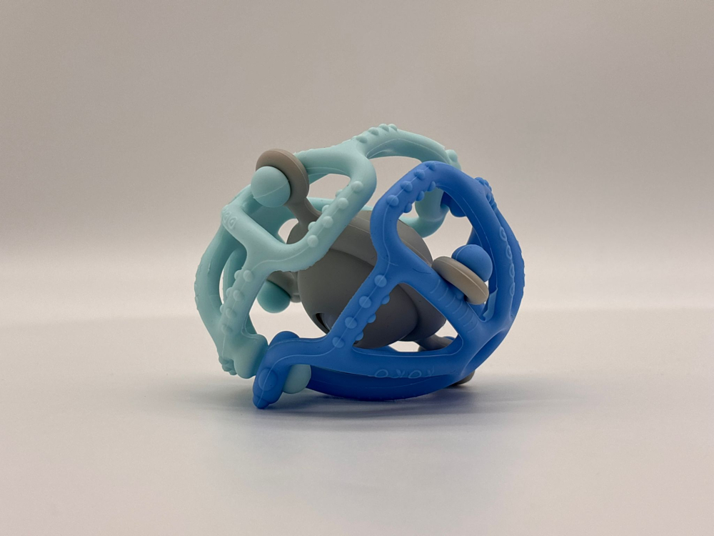 Jucărie Dentitie Bebe, 9 cm, 3 Piese Detasabile, Sigură și Moale pentru Gingii Sensibile [7]