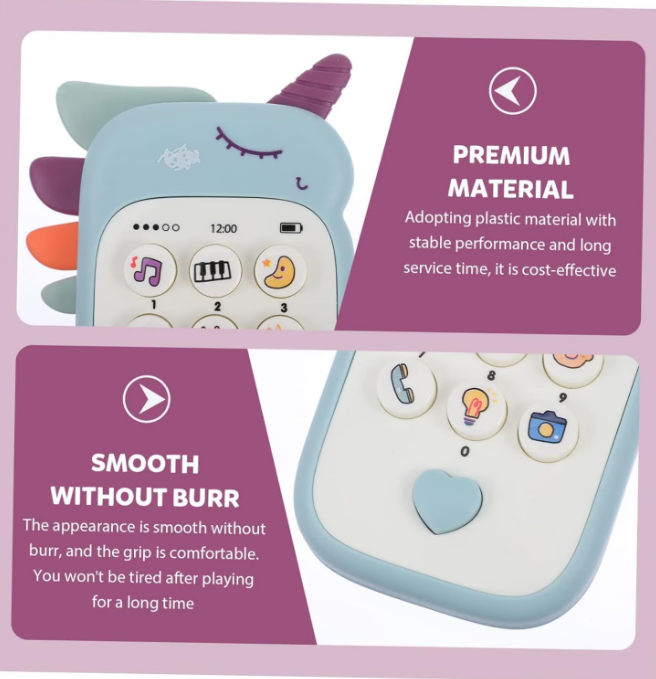 Jucarie interactiva / telefon in Forma de Unicorn, 12 Functii, Plastic [4]