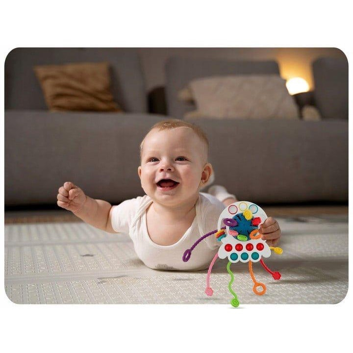 Jucarie Senzoriala Bebe Montessori, de Dentitie, 4 in 1, Snur din Silicon [3]