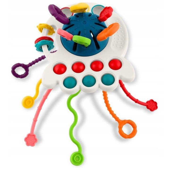 Jucarie Senzoriala Bebe Montessori, de Dentitie, 4 in 1, Snur din Silicon [6]