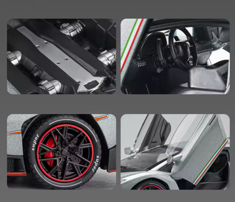 Mașină din Metal Lamborghini Veneno cu Telecomandă, RC 1:24, Lumini și Sunete, Uși Deschizătoare, 20 cm [5]