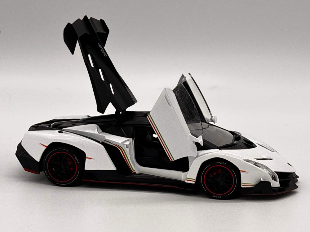 Mașină din Metal Lamborghini Veneno cu Telecomandă, RC 1:24, Lumini și Sunete, Uși Deschizătoare, 20 cm [8]