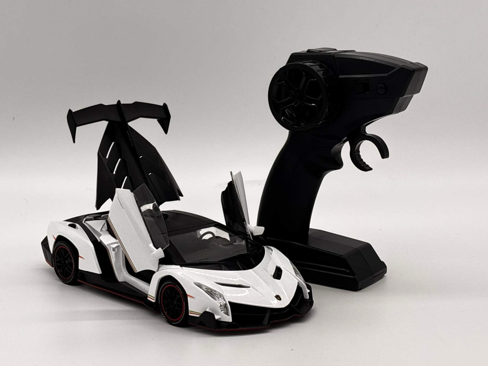 Mașină din Metal Lamborghini Veneno cu Telecomandă, RC 1:24, Lumini și Sunete, Uși Deschizătoare, 20 cm [6]