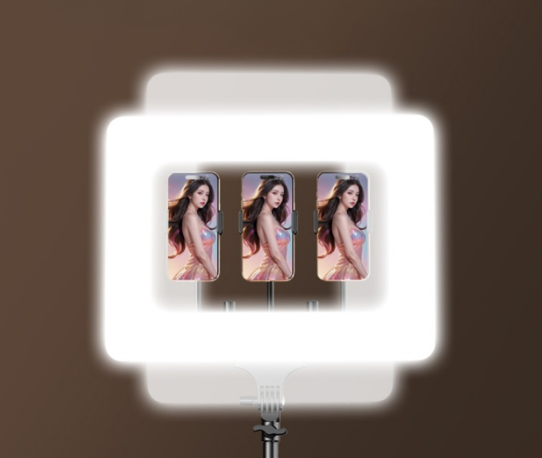 Lampă LED Profesională 30x40 cm, Cu Suport Pentru Stativ, 3 Suporturi Telefon, Reglaj Luminozitate și Temperatură Culoare, Telecomandă Wireless [3]