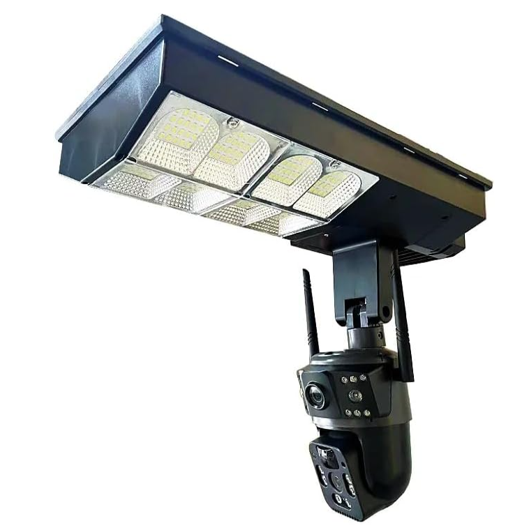 Cameră de Supraveghere Solară 4G cu Lampă Integrată, Sistem 5-în-1, 4 Lentile, Rotire 360°, Detecție Mișcare, Viziune Nocturnă IR & Color, Audio Bidirecțional, IP67, Panou Solar, Monitorizare Live [11]