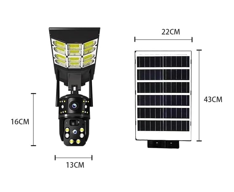 Cameră de Supraveghere Solară 4G cu Lampă Integrată, Sistem 5-în-1, 4 Lentile, Rotire 360°, Detecție Mișcare, Viziune Nocturnă IR & Color, Audio Bidirecțional, IP67, Panou Solar, Monitorizare Live [5]