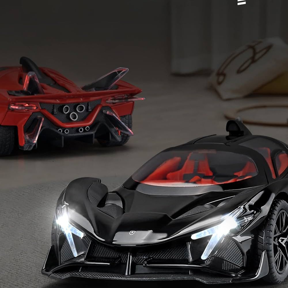 Macheta Apollo Project EVO, Metalica Multicolora cu Sunete, Lumini, Fum pe Baza de Apa, Functie Pull-Back, Cu Incarcare USB, Usi Deschizatoare, Amortizare si Viraj - Rosu [7]