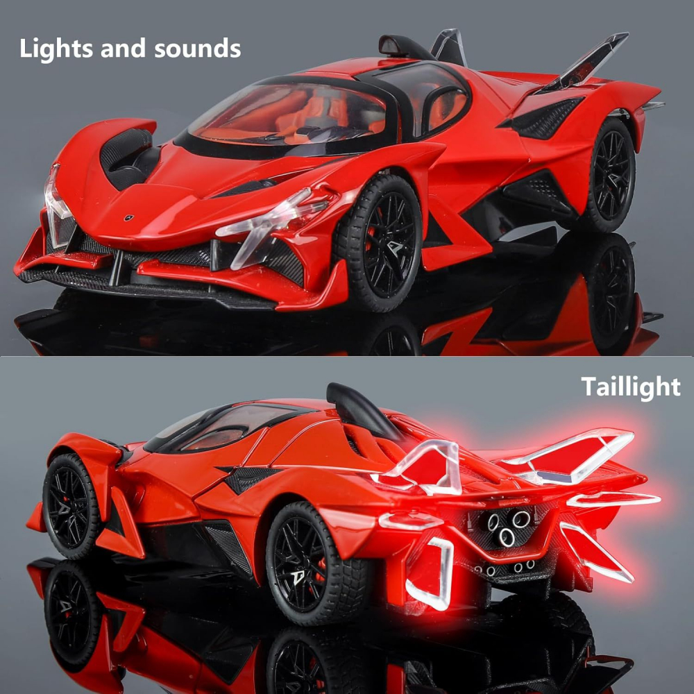 Macheta Apollo Project EVO, Metalica Multicolora cu Sunete, Lumini, Fum pe Baza de Apa, Functie Pull-Back, Cu Incarcare USB, Usi Deschizatoare, Amortizare si Viraj - Rosu [12]