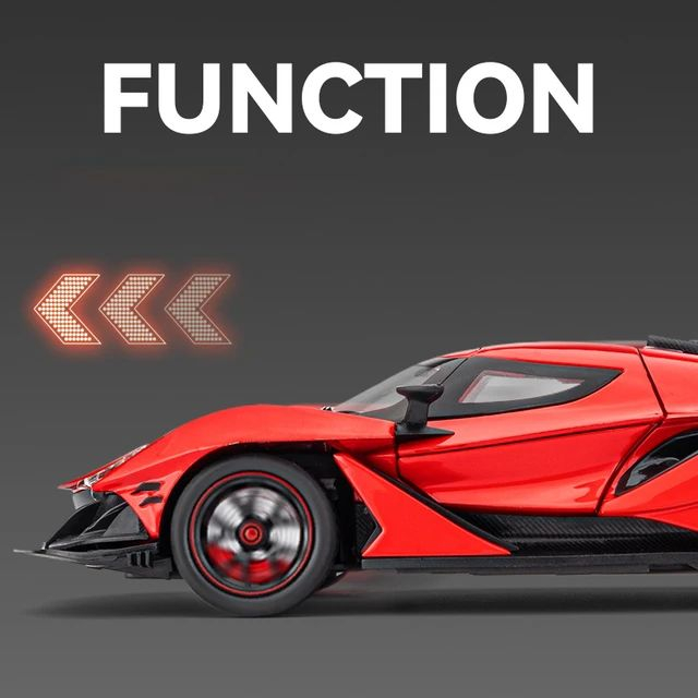 Macheta Apollo Project EVO, Metalica Multicolora cu Sunete, Lumini, Fum pe Baza de Apa, Functie Pull-Back, Cu Incarcare USB, Usi Deschizatoare, Amortizare si Viraj - Rosu [3]