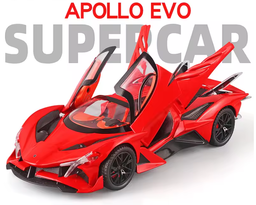 Macheta Apollo Project EVO, Metalica Multicolora cu Sunete, Lumini, Fum pe Baza de Apa, Functie Pull-Back, Cu Incarcare USB, Usi Deschizatoare, Amortizare si Viraj - Rosu [13]