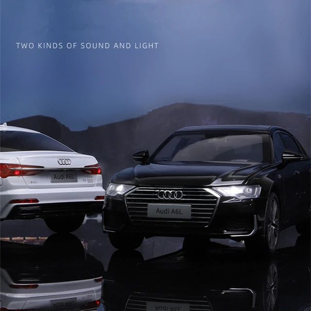 Macheta Audi A6L, 1:18, din Metal, cu Lumini si Sunete realistice de Motor si Alarma, cu Functie Pull-Back, cu Functie de Deschidere a Usilor - Negru [8]