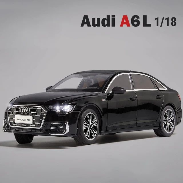 Macheta Audi A6L, 1:18, din Metal, cu Lumini si Sunete realistice de Motor si Alarma, cu Functie Pull-Back, cu Functie de Deschidere a Usilor - Negru [3]