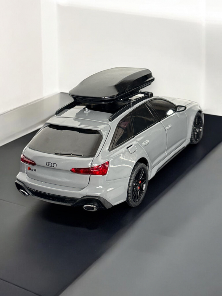 Macheta Audi RS6, din Metal, cu Lumini si Sunete realistice de Motor si Alarma, cu Functie Pull-Back, cu Functie de Deschidere a Usilor - Gri Ceramic [13]