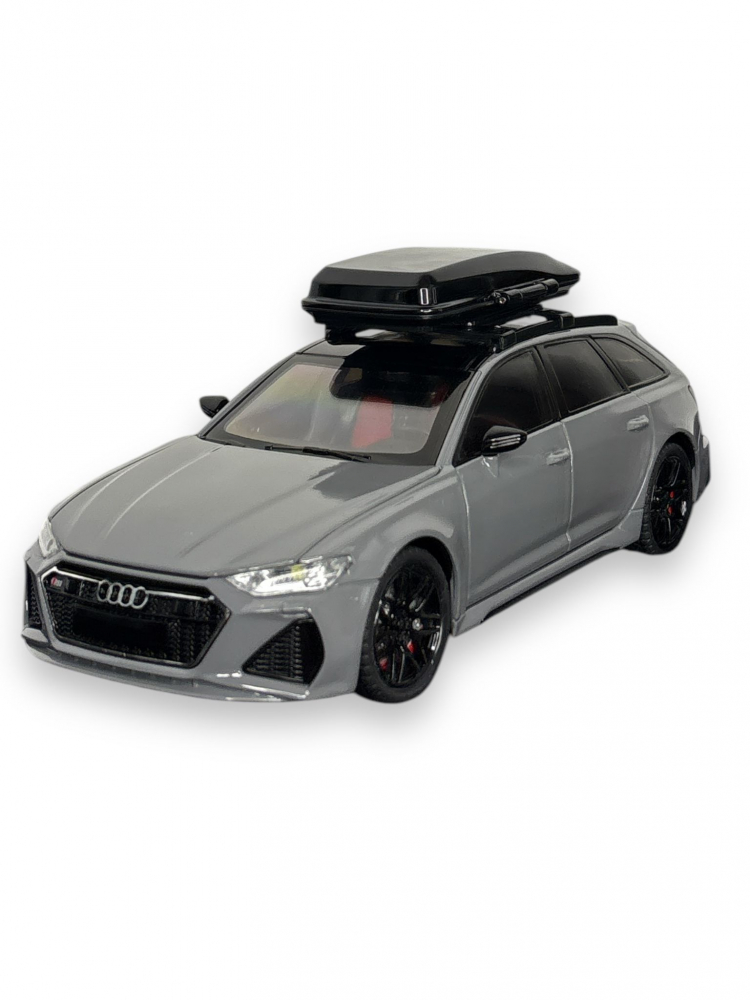 Macheta Audi RS6, din Metal, cu Lumini si Sunete realistice de Motor si Alarma, cu Functie Pull-Back, cu Functie de Deschidere a Usilor - Gri Ceramic [12]