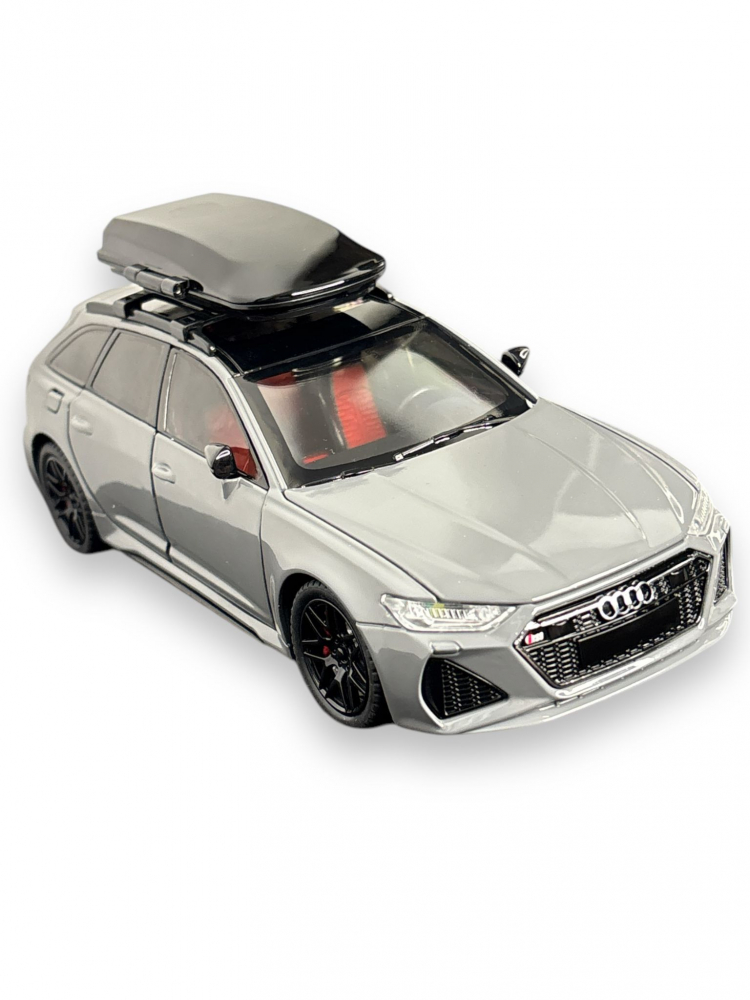 Macheta Audi RS6, din Metal, cu Lumini si Sunete realistice de Motor si Alarma, cu Functie Pull-Back, cu Functie de Deschidere a Usilor - Gri Ceramic [8]