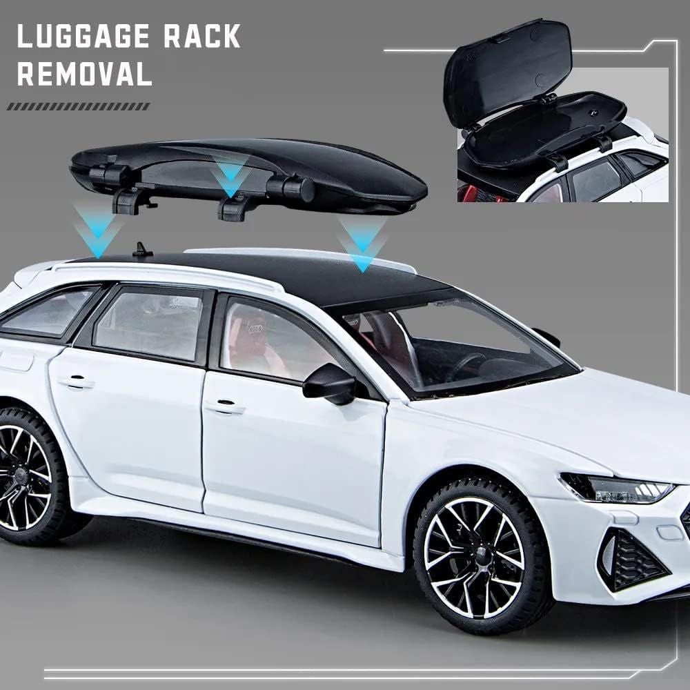 Macheta Audi RS6, Portbagaj Detasabil, Faruri si Stopuri Luminoase, din Metal, cu Lumini si Sunete realistice de Motor si Alarma, Volan Functional, cu Functie Pull-Back, cu Functie de Deschidere a Usi [3]