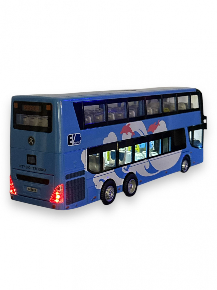 Macheta Autobuz, din Metal, cu Lumini Ambientale in Interior si Sunete realistice de Motor si Alarma, cu Functie Pull-Back, cu Functie de Deschidere a Usilor [9]