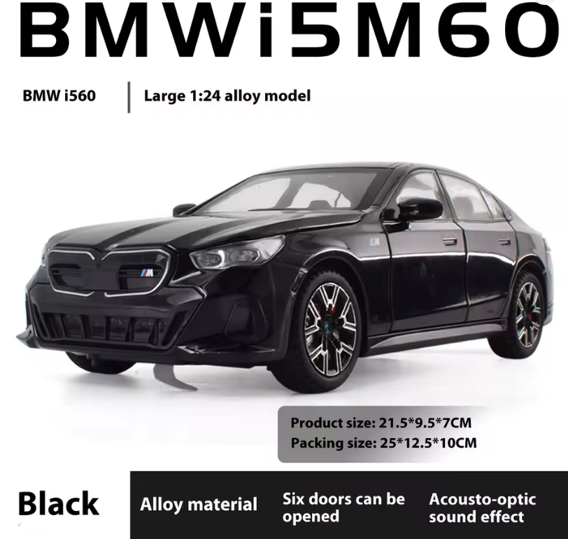 Macheta BMW i5 M60 din Metal – 20,5 cm, cu Sunete, Lumini, Funcție Pull-Back și Roți Direcționabile [6]