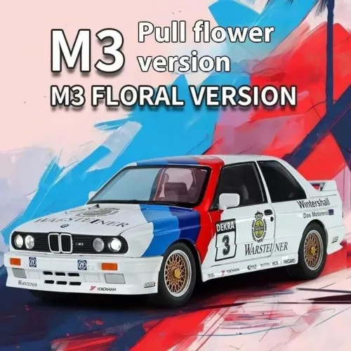 Macheta BMW M3 E30, din Metal cu Sunete, Lumini, Functie Pull-Back, Usi, Capota si Portbagaj Deschizatoare si Detalii Realistice [2]