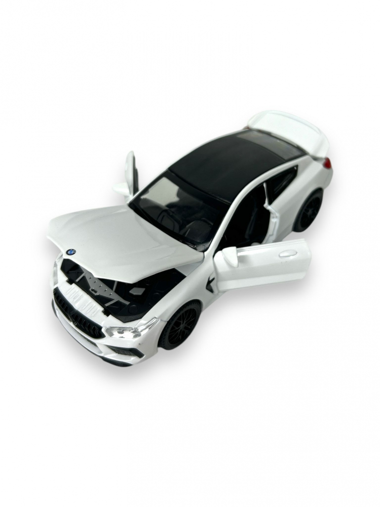 Macheta BMW M850i, Metal, Sunete de Motor si Lumini, Functii de Deschidere Usi si Pull-Back, 15 cm - Alb [2]