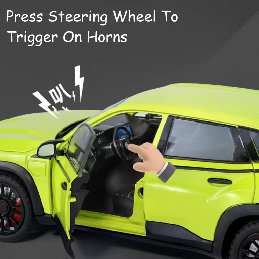 Macheta BMW XM, Fum pe Baza de Apa, Faruri si Stopuri Luminoase, din Metal, cu Lumini si Sunete realistice de Motor si Alarma, Volan Functional, cu Functie Pull-Back, cu Functie de Deschidere a Usilor [9]