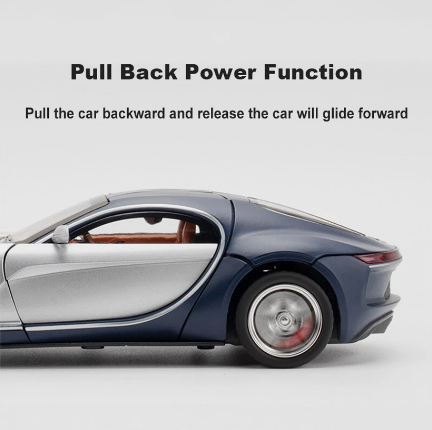 Mașină din Metal Bugatti Atlantic 1:32,Uși Deschizătoare, Lumini și Sunete, Accesoriu Valize Detașabile, 15,5 cm [10]