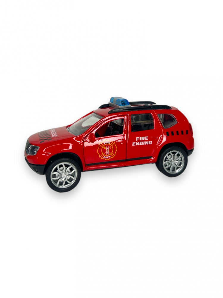 Macheta Dacia Duster de Pompieri, Metal, 1:38, cu Lumini si Sunete, cu Functie Pull-Back, cu Functie de Deschidere a Usilor, iStan® [2]