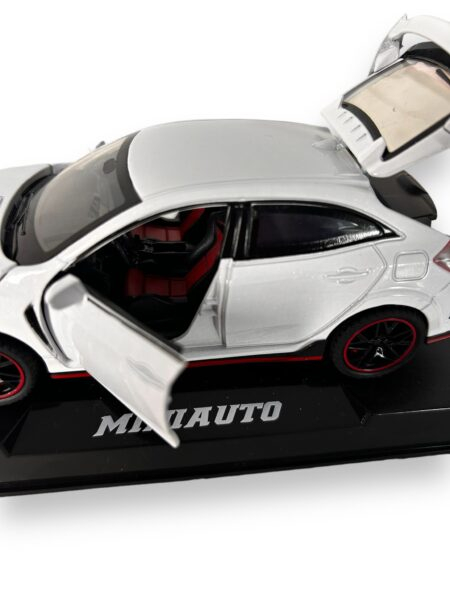 Macheta Honda Civic Type R, Metal, Sunete de Motor si Lumini, Functii de Deschidere Usi si Pull-Back, 15 cm, Alb [4]