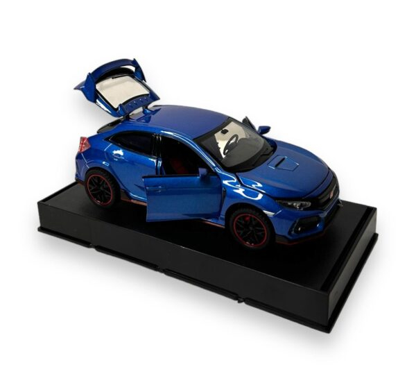 Macheta Honda Civic Type R, Metal, Sunete de Motor si Lumini, Functii de Deschidere Usi si Pull-Back, 15 cm, Albastru [3]
