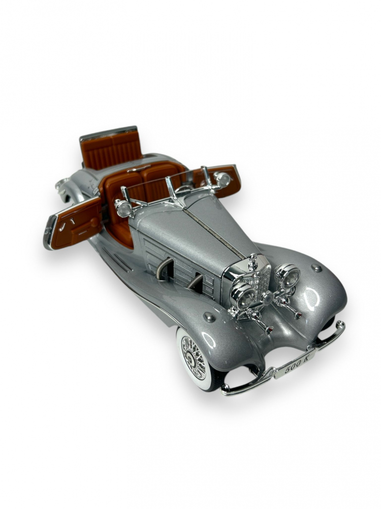 Macheta Mercedes-Benz 500 K Specialroadster 1936, Fum pe Baza de Apa, Sunete de Motor si Lumini, Functii de Deschidere Usi si Pull-Back, Gri Metalic, 1:24 [4]