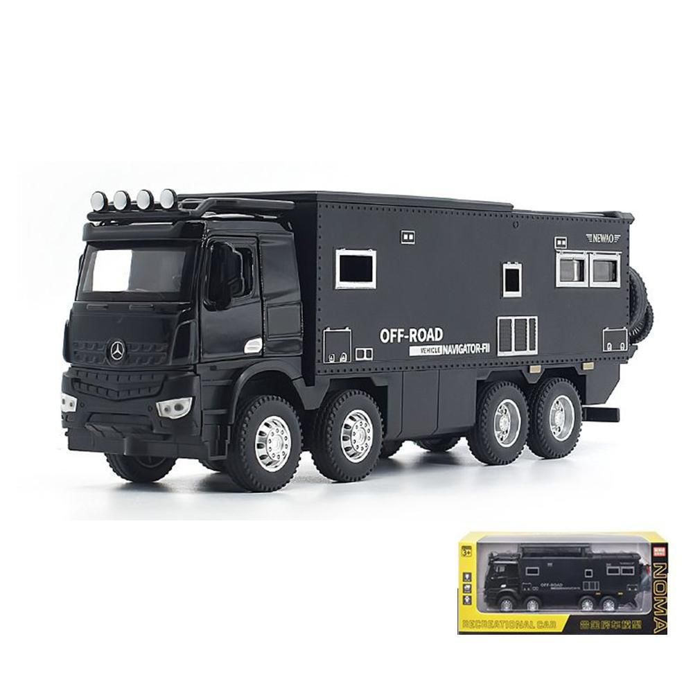 Macheta Mercedes-Benz Arocs Nomadism Navigator 8x8, Metal, Sunete de Motor si Lumini, Functii de Deschidere Usi si Pull-Back, Negru, 1:24 [5]
