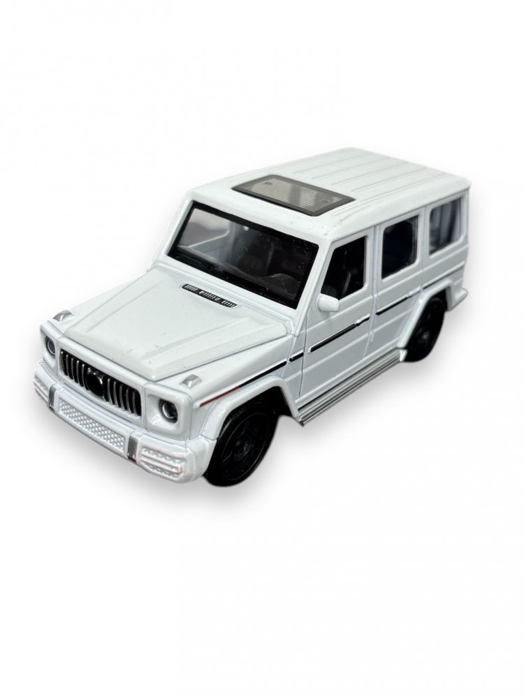 Macheta Mercedes-Benz G Class, din Metal, cu Lumini ( Faruri si Stopuri ) si Sunete realistice de Motor si Alarma, cu Functie Pull-Back, cu Functie de Deschidere a Usilor, Alb [3]