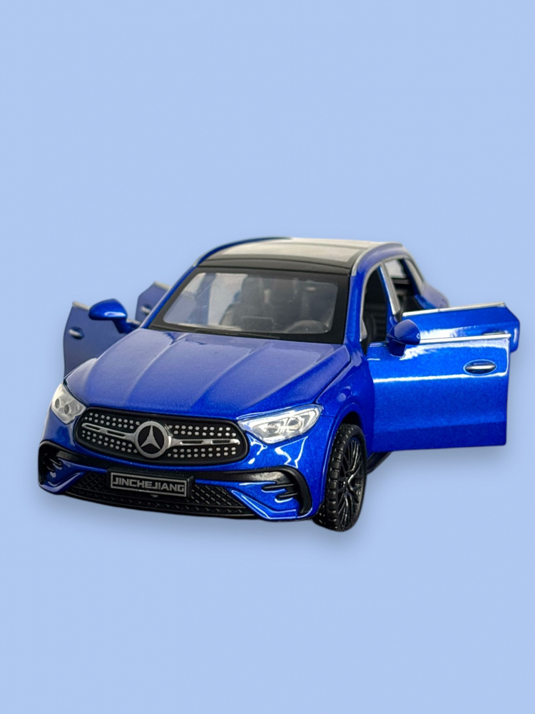 Macheta Mercedes GLC 400, din Metal, cu Faruri si Stopuri care Lumineaza, Sunete realistice de Motor si Alarma, cu Functie Pull-Back, cu Functie de Deschidere a Usilor - Albastru [13]